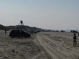 dann in Blokhus am Strand: hier ist der Strand Parkplatz, Straße und Strand zu gleich